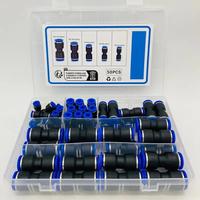 50pcs/box Quick Connect Air Pipe Fitting Kit-Metal Push-in Pneumatic Connector, Universal Thread, Leak-Proof, Easy to Install...