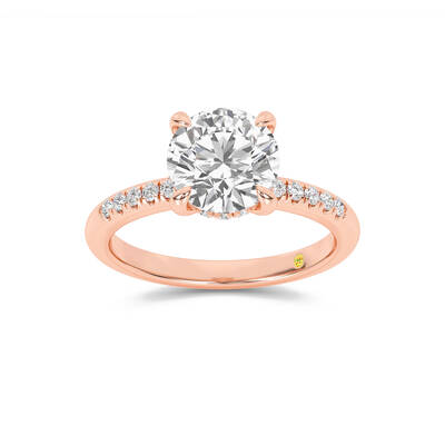 Aurelia Quarter Coverage Hidden Halo Round Lab Grown Diamond Engagement Ring | 18K Rose Gold 1 7/8 CT. TW.