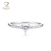 Delzzad Chic Iced Out Heart Ring Band D Color VVS Synthetic Moissanite S925 Women's Ring for Engagement, Wedding Anniversary ...