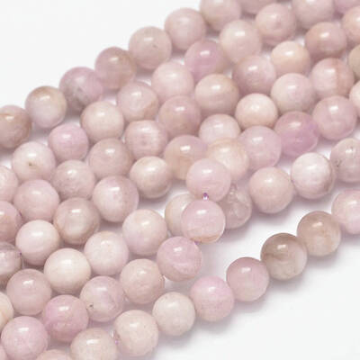 Round Natural Kunzite Beads Strands