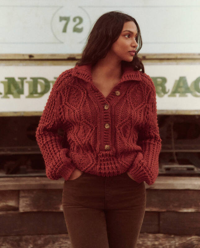 Pullover Cozy Cable Strawberry | Color: STRAWBERRY | Size: 0-XS
