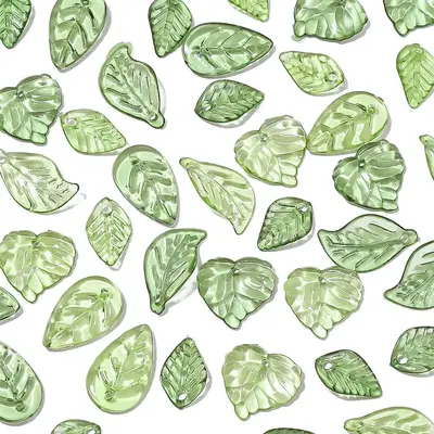 Mini Leaf Shaped Beads, 100pcs DIY Jewelry Accessories for Necklace & Bracelet & Earrings, DIY Jewelry Making Supplies for Wo...