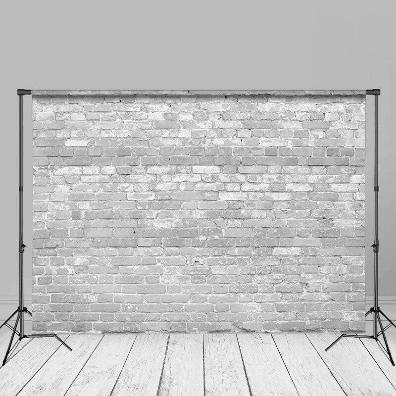 Light Grey Brick Wall Backdrop For Photo Studio - Aperturee