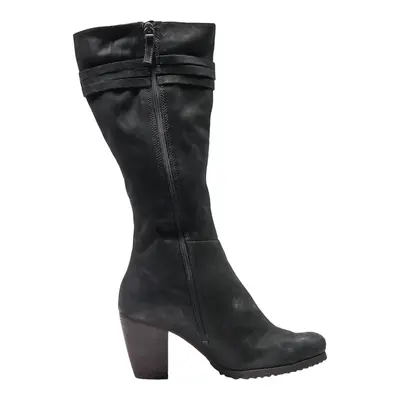 ECCO High Boots Black Leather Womens UK 6