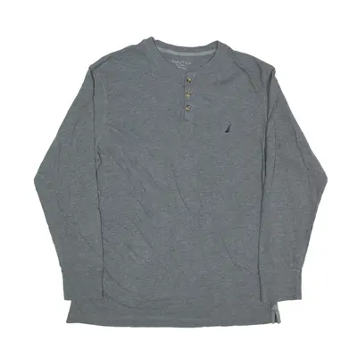 NAUTICA Sleepwear T-Shirt Grey Long Sleeve Mens L