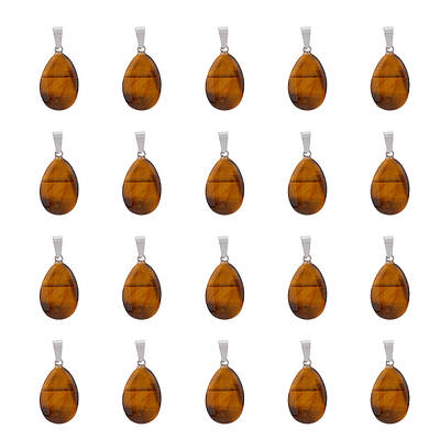 Teardrop Natural Tiger Eye Pendants