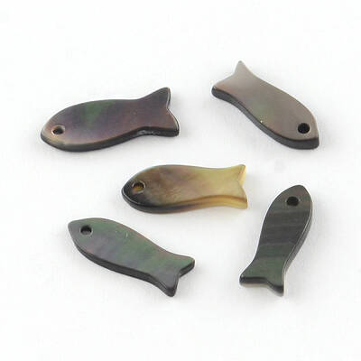 Fish Black Lip Shell Charms