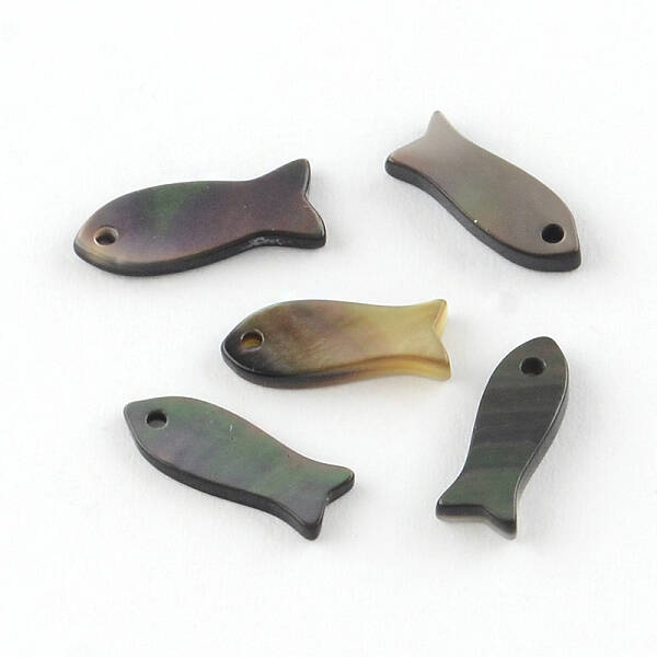 Fish Black Lip Shell Charms