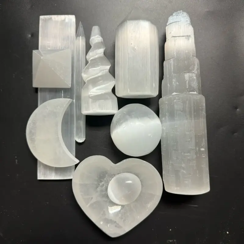 Moon Mountain Gems - Starter Selenite Bundle - 10pc Satin Spar Bundle