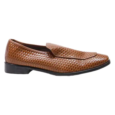 STACY ADAMS Loafer Shoes Brown Leather Mens UK 12