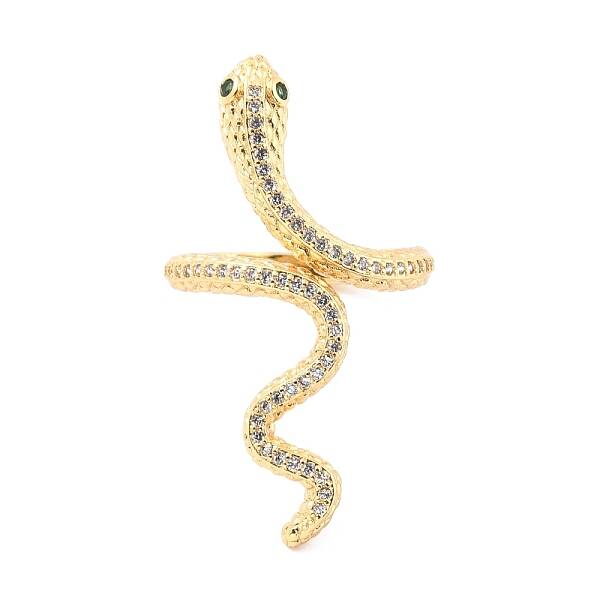 Brass Micro Pave Cubic Zirconia Cuff Rings