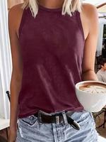 Women's Marble Print Round Neck Tank Top, Casual Sleeveless Top for Daily Wear, Ladies Clothes for All Seasons, Tanktop