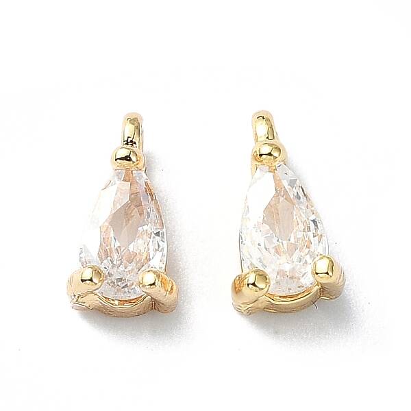 Brass Micro Pave Cubic Zirconia Pendants