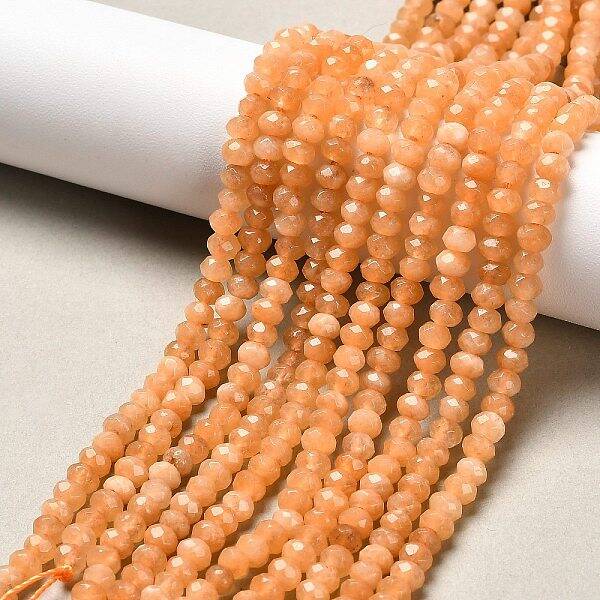 Dyed Natural Malaysia Jade Rondelle Beads Strands