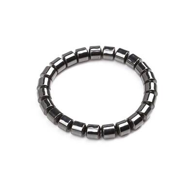 Non-magnetic Synthetic Hematite Beaded Stretch Bracelet