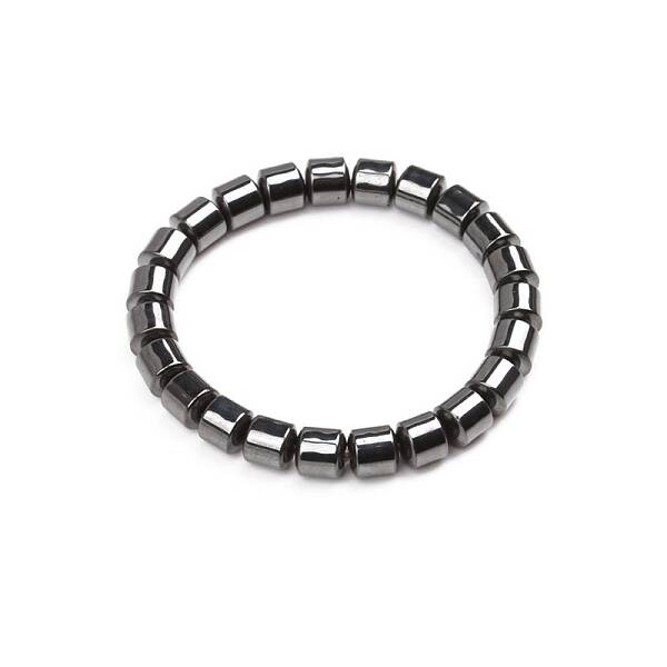 Non-magnetic Synthetic Hematite Beaded Stretch Bracelet