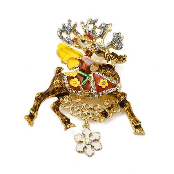 Deer Alloy Rhinestone Brooches