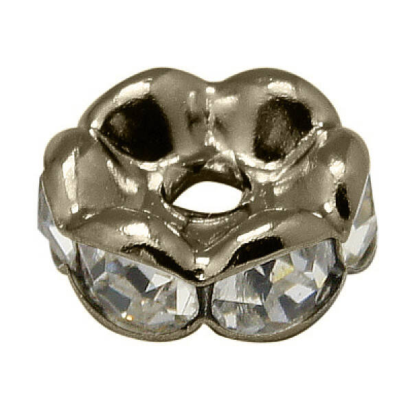 Brass Rhinestone Spacer Beads