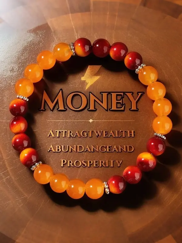 Orange Stone Beaded Bracelet, Fashionable Jewelry for Women & Men, Trendy All-match & Exquisite Jewelry for Birthday Gift