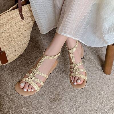 CHIKO Katixa Open Toe Block Heels T-Strap Shoes