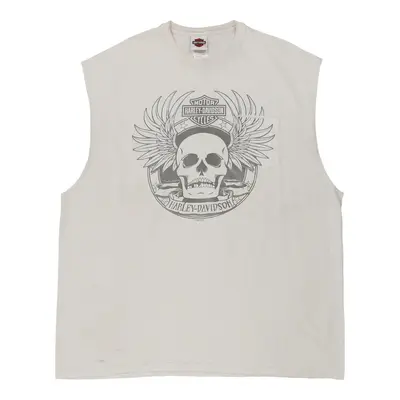 Xenia Ohio Harley Davidson Graphic Vest - 3XL White Cotton