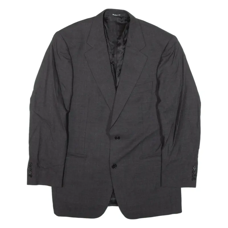 BURBERRY Blazer Jacket Grey Wool Mens L