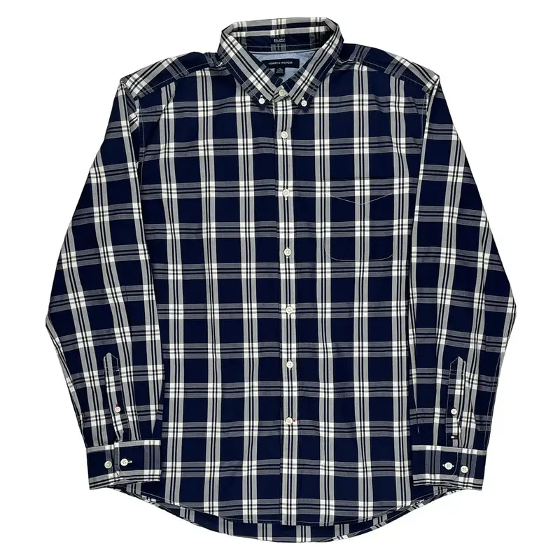 Tommy Hilfiger Checked Shirt - XL Navy Cotton