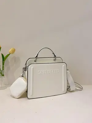 Minimalist Letter Pattern Handbag, Trendy Large Capacity Shoulder Bag for Women, 2025 New Trendy Versatile High-quality Daily...