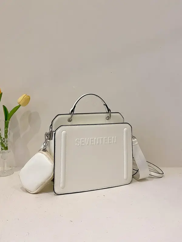 Minimalist Letter Pattern Handbag, Trendy Large Capacity Shoulder Bag for Women, 2025 New Trendy Versatile High-quality Daily...