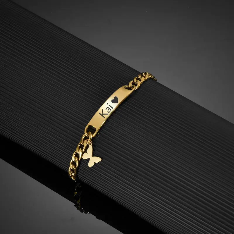 Custom Cuban Chain Bracelet Simple Style Adjustable Titanium Steel Hand Chain For Women Men Gift