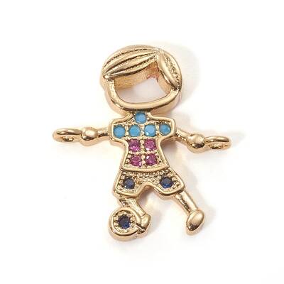 Brass Micro Pave Cubic Zirconia Links connectors
