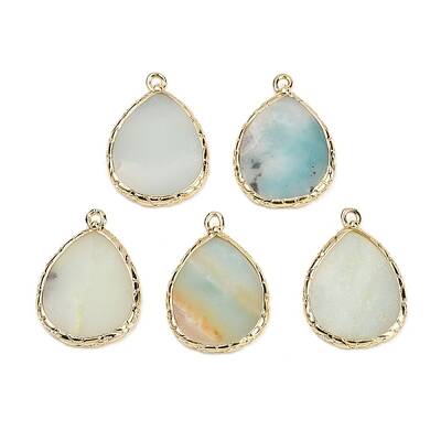 Natural Flower Amazonite Pendants