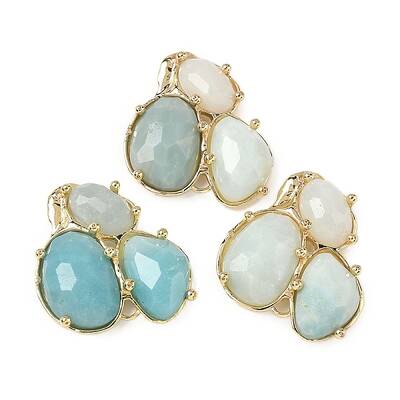 Natural Flower Amazonite Links connectors