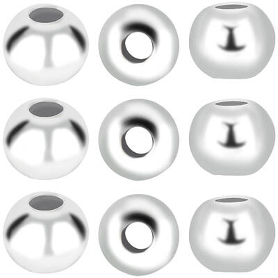 40Pcs 925 Sterling Silver Beads