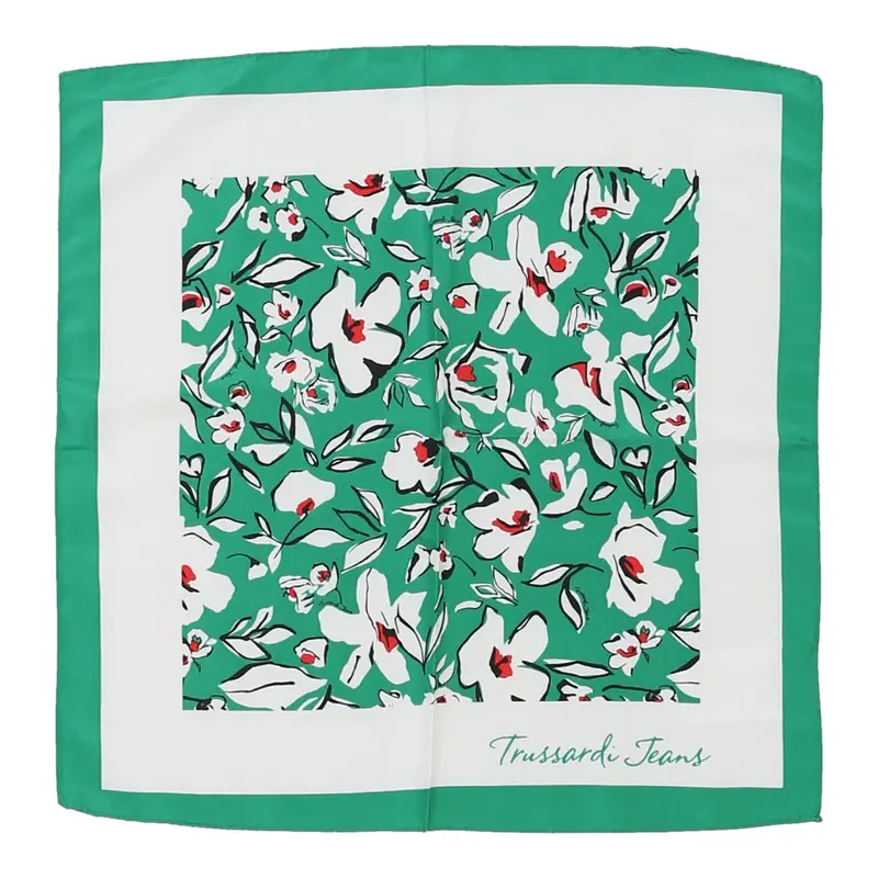 Trussardi Floral Handkerchief - No Size Green Polyester | Size: no size