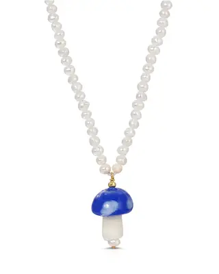 Cogumelo Necklace | Color: Dark Blue | Metal Color: Gold