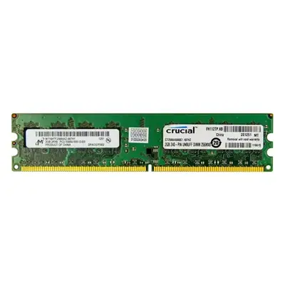 Micron MT16HTF25664AZ-667H1 | 2GB DDR2-667MHz PC2-5300 Non-ECC Unbuffered UDIMM CL5 2Rx8 1.8V 240-Pin Memory Module