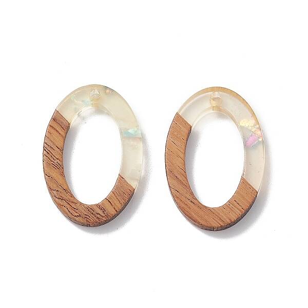 Transparent Resin & Walnut Wood Pendants