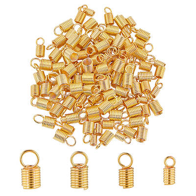 120Pcs 4 Style 304 Stainless Steel Coil Cord Ends
