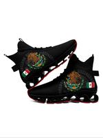 Men's Mexico Flag Eagle Print Lace Up High Top Sneakers, Knitted Running Shoes, Shoes for Men,  Sneakers for Men, Casual Comf...