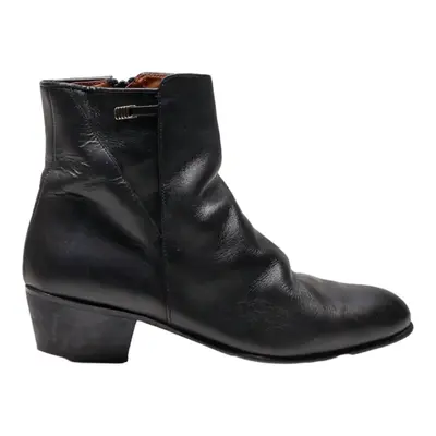 SUPER VA REESE Ankle Boots Black Leather Womens UK 7