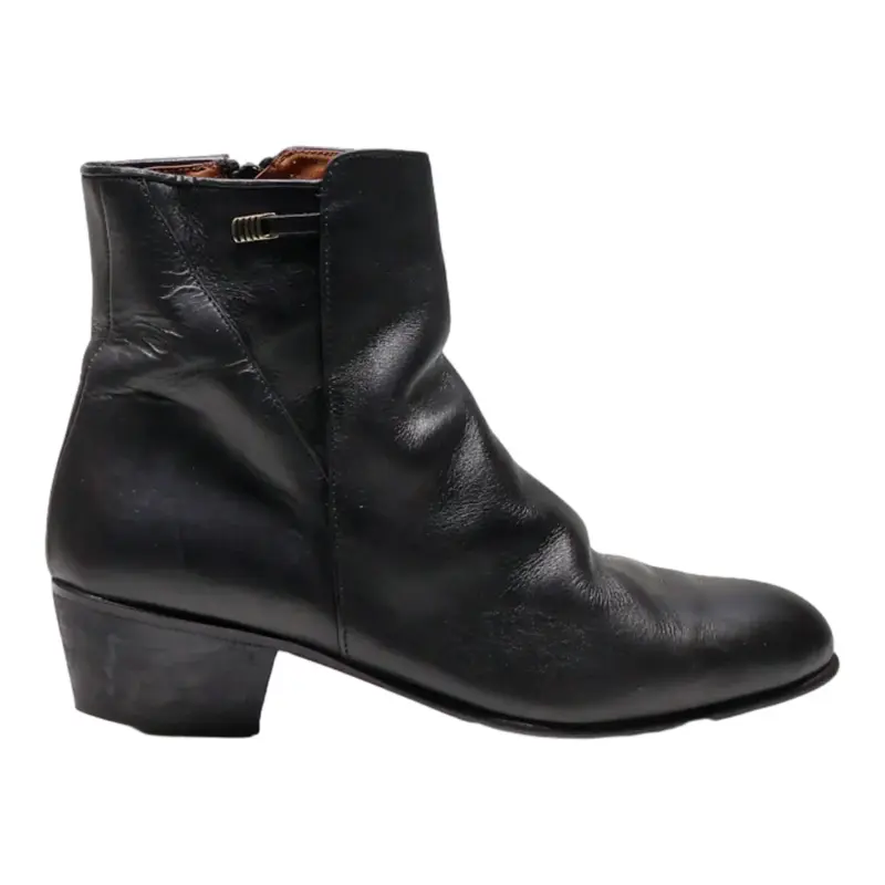 SUPER VA REESE Ankle Boots Black Leather Womens UK 7