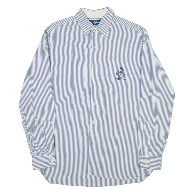 RALPH LAUREN Mens Shirt Blue Striped Long Sleeve M