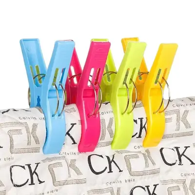 Colorful Beach Towel Clip, 8/16 Counts Multipurpose Towel Hanger Clip, Durable Plastic Clothes Drying Clip, Home Organizer fo...