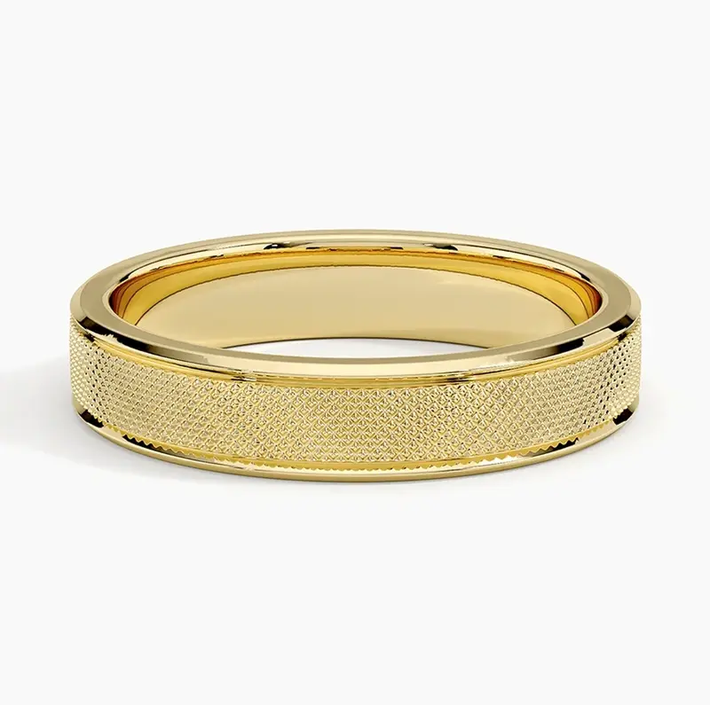 14K Gold Wedding Ring for Men 4.5 mm
