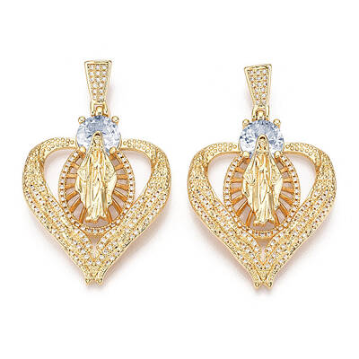 Brass Micro Pave Cubic Zirconia Pendants