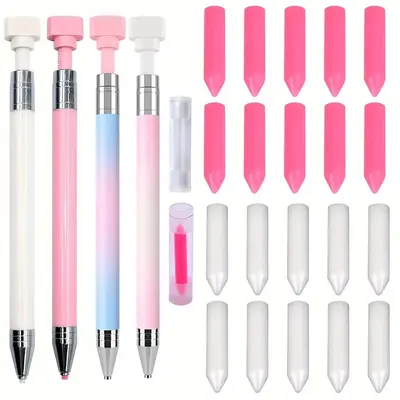 Diamond Art Painting Pen Set, 1 Count Adhesive Pen & 10pcs Replaceable Wax Tip, DIY Diamond Arts Colorful Painting Tool for H...