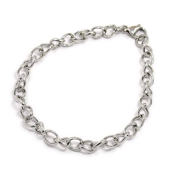 Tarnish Resistant Fashionable 304 Stainless Steel Side Twisted Chain Bracelets