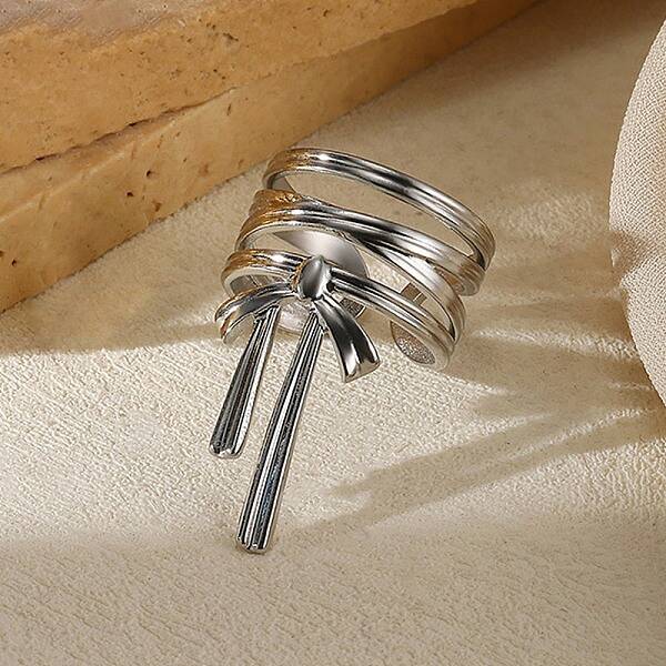 304 Stainless Steel Open Cuff Rings for Women