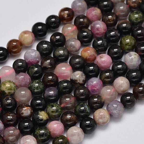 Round Natural Tourmaline Beads Strands